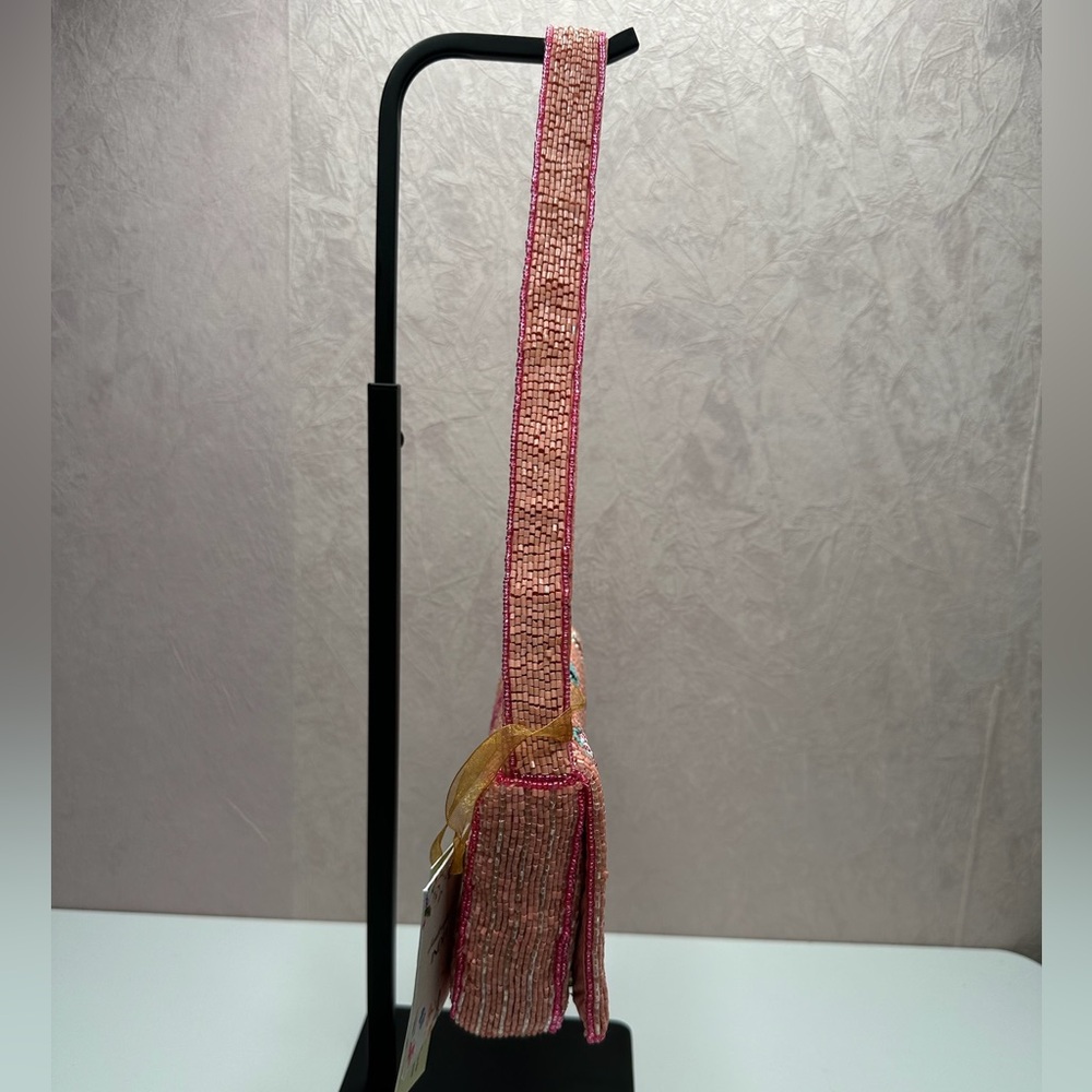 Charming Pink Beaded Shoulder Bag - Picture 8 of 14